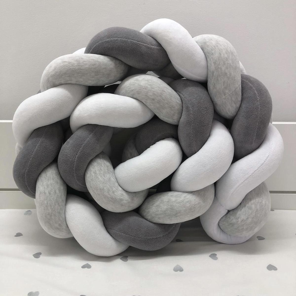 Paracolpi intrecciato grigio scuro chiaro bianco