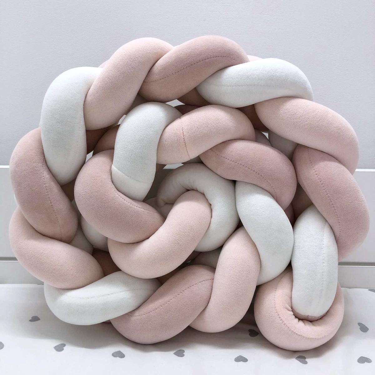 Paracolpi intrecciato bianco rosa chiaro rosa antico