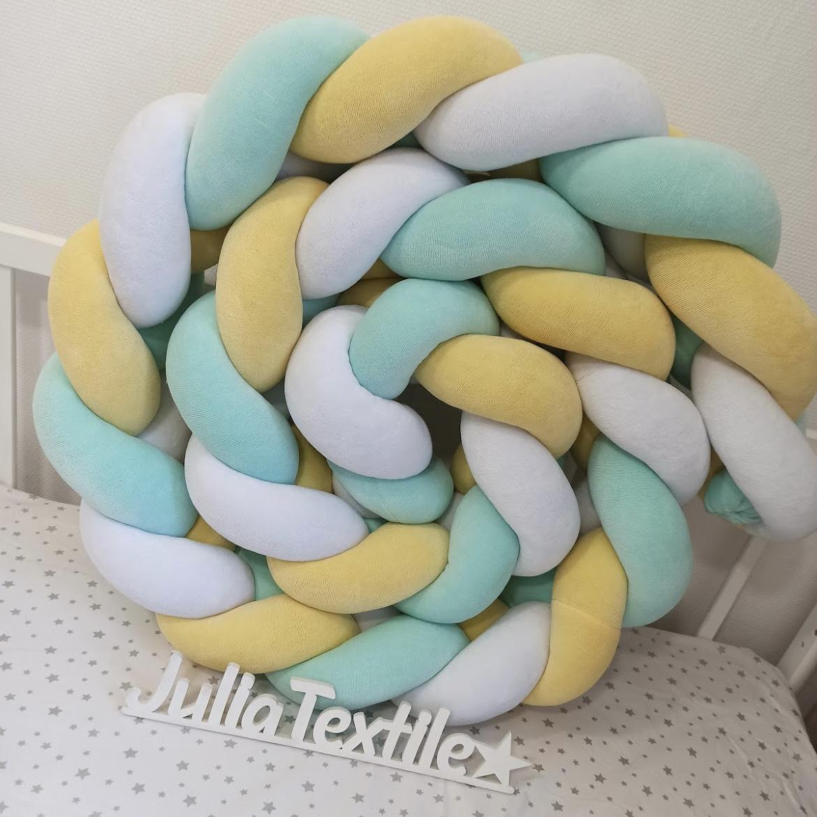 Paracolpi intrecciato verde Acqua giallo bianco