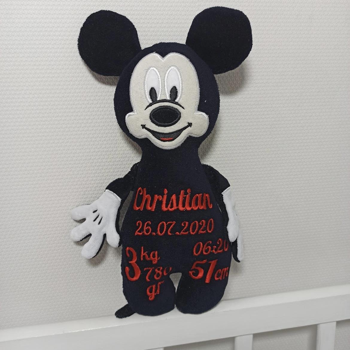 Pupazzo personalizzato mickey nero rosso