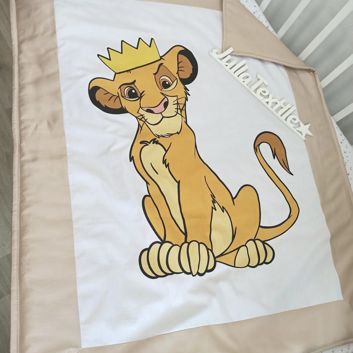 Coperta double face con la stampa re leone Simba
