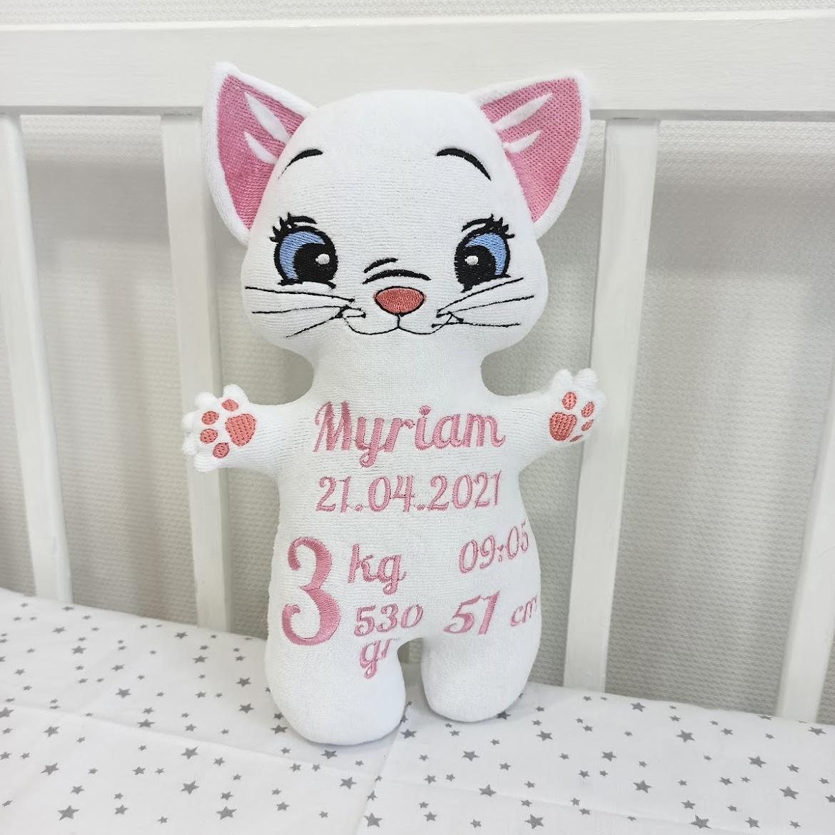 Pupazzo personalizzato Minu bianca rosa