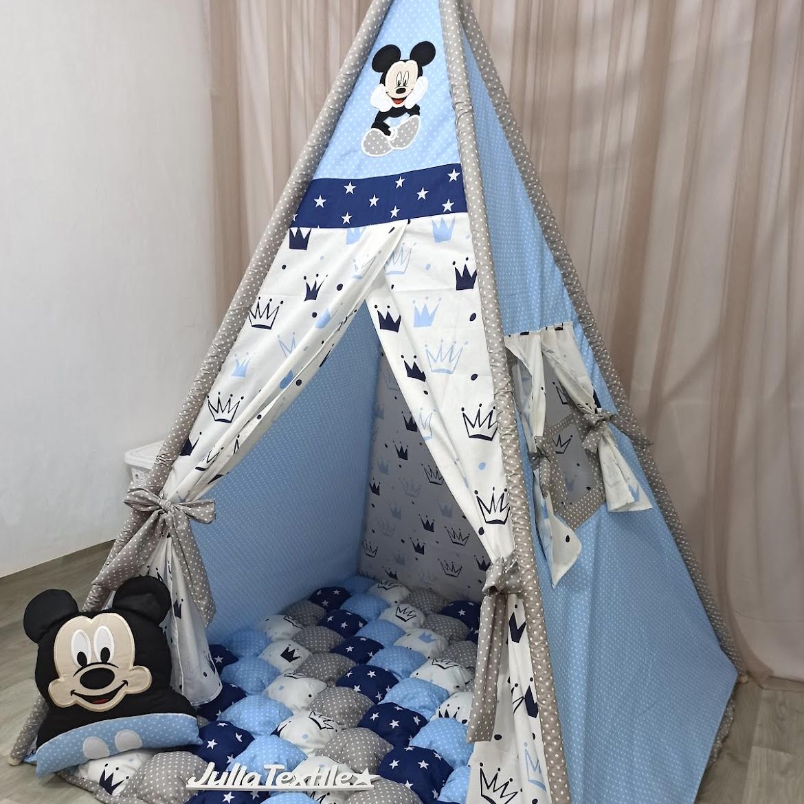 Tenda gioco con tappeto michey bianco blu