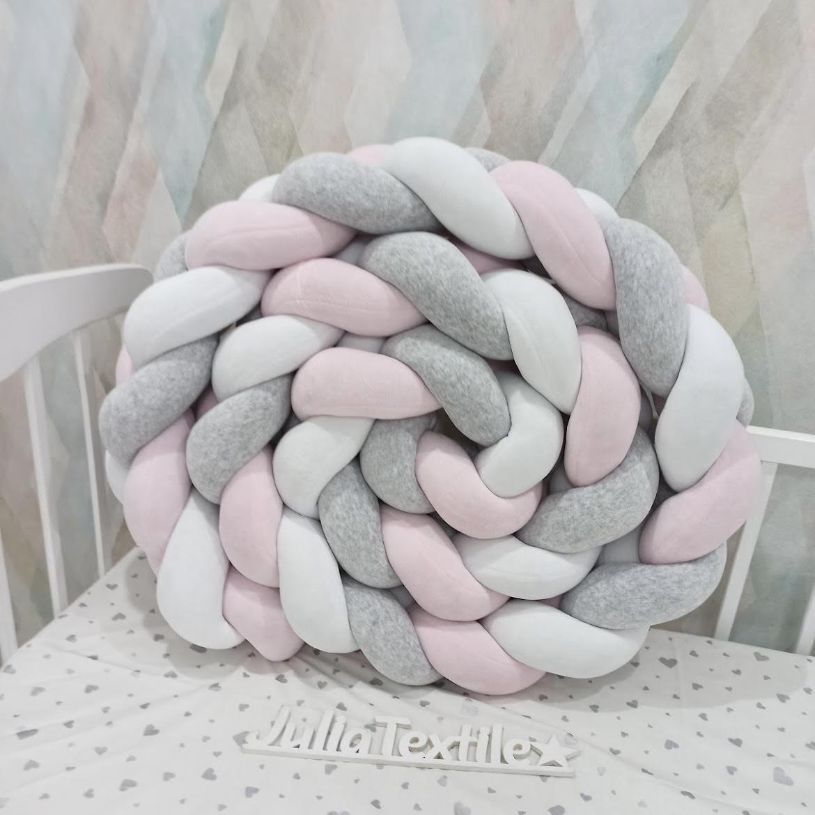 Paracolpi intrecciato rosa bianco grigio