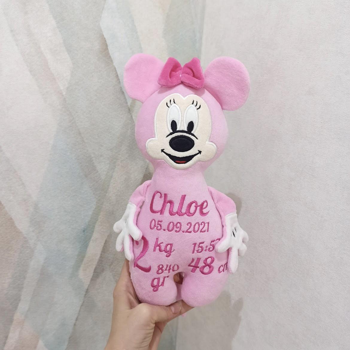 Pupazzo personalizzato minnie rosa fucsia