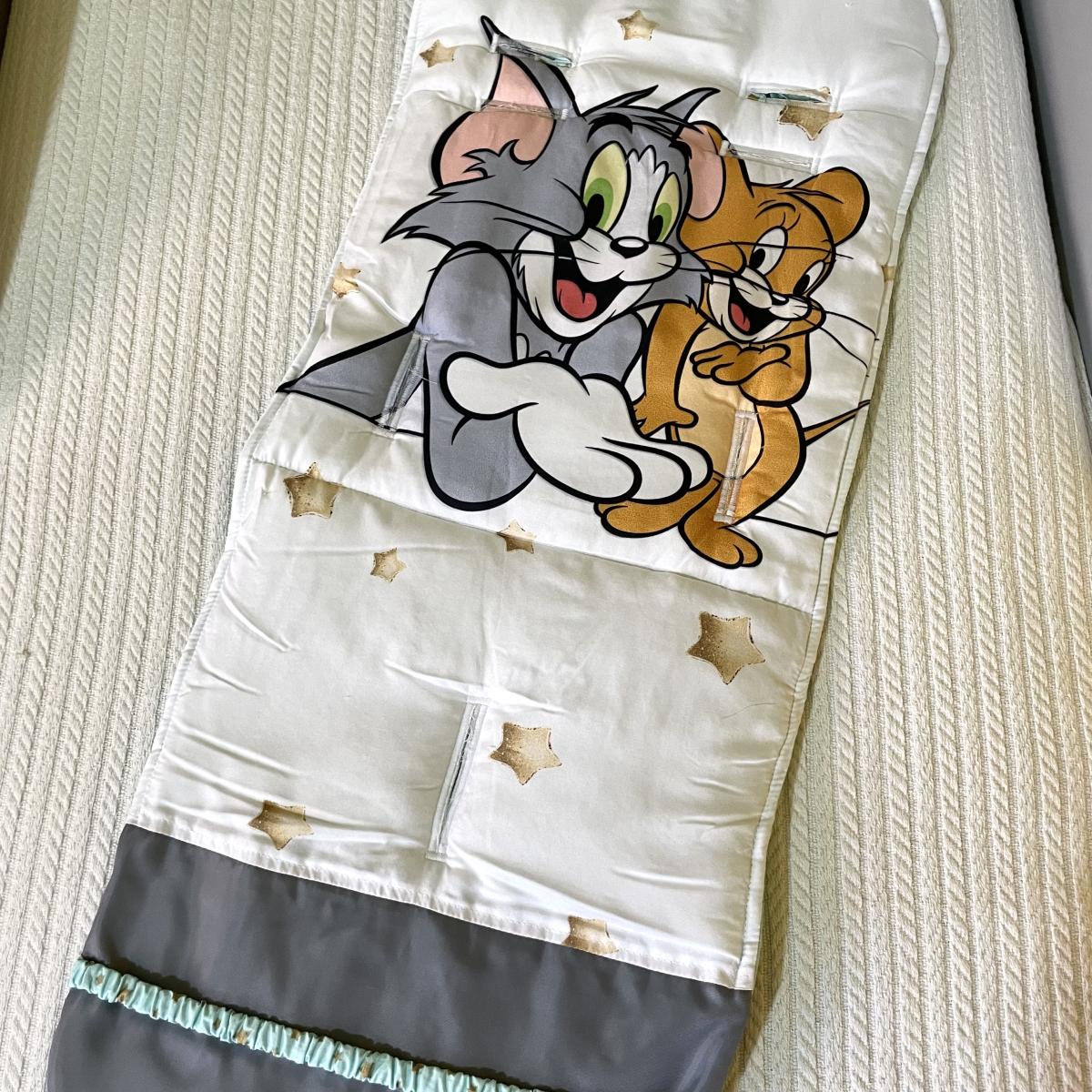 Materasso per passeggino tom&jerry grigio bianco