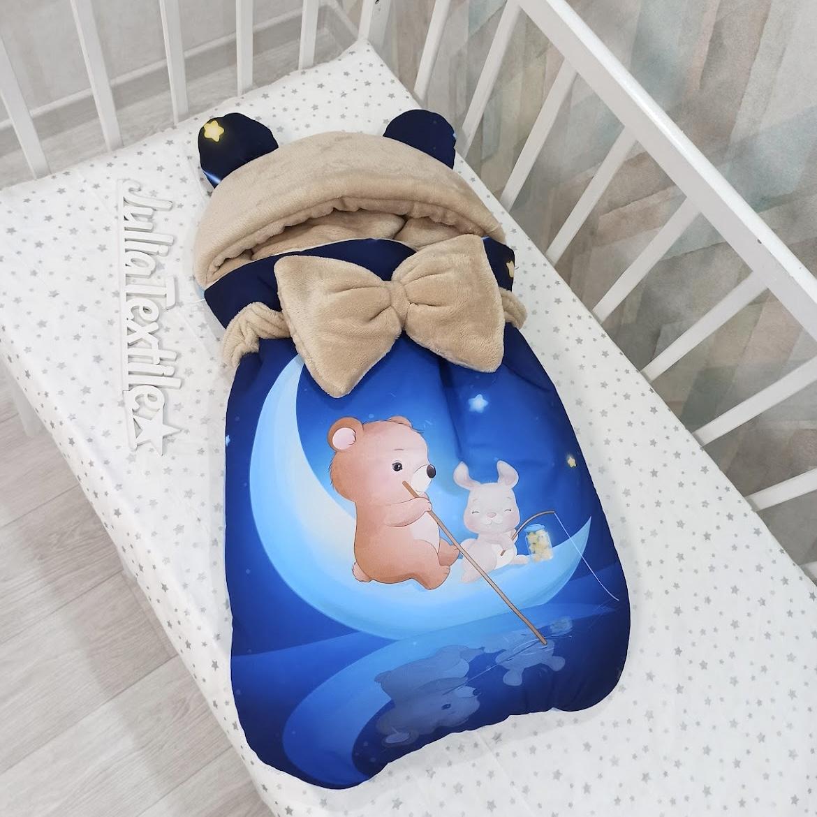 Sacco nanna con la stampa orso blu oro