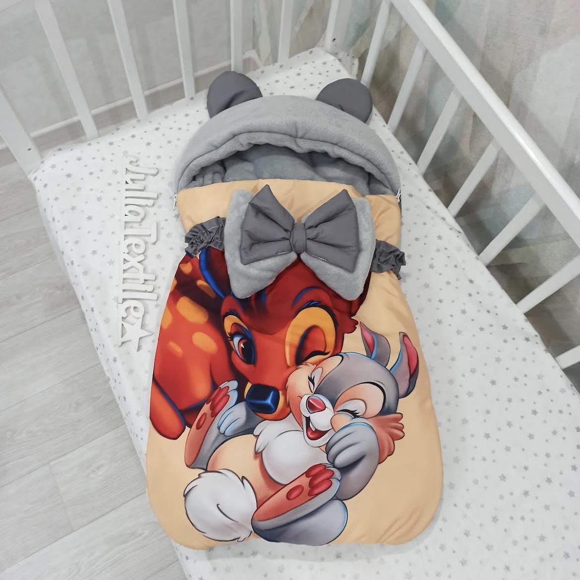 Sacco nanna con la stampa tamburino e bamby grigio