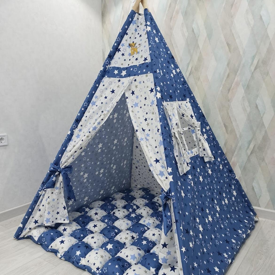 Tenda gioco con tappeto stelline blu e Simba