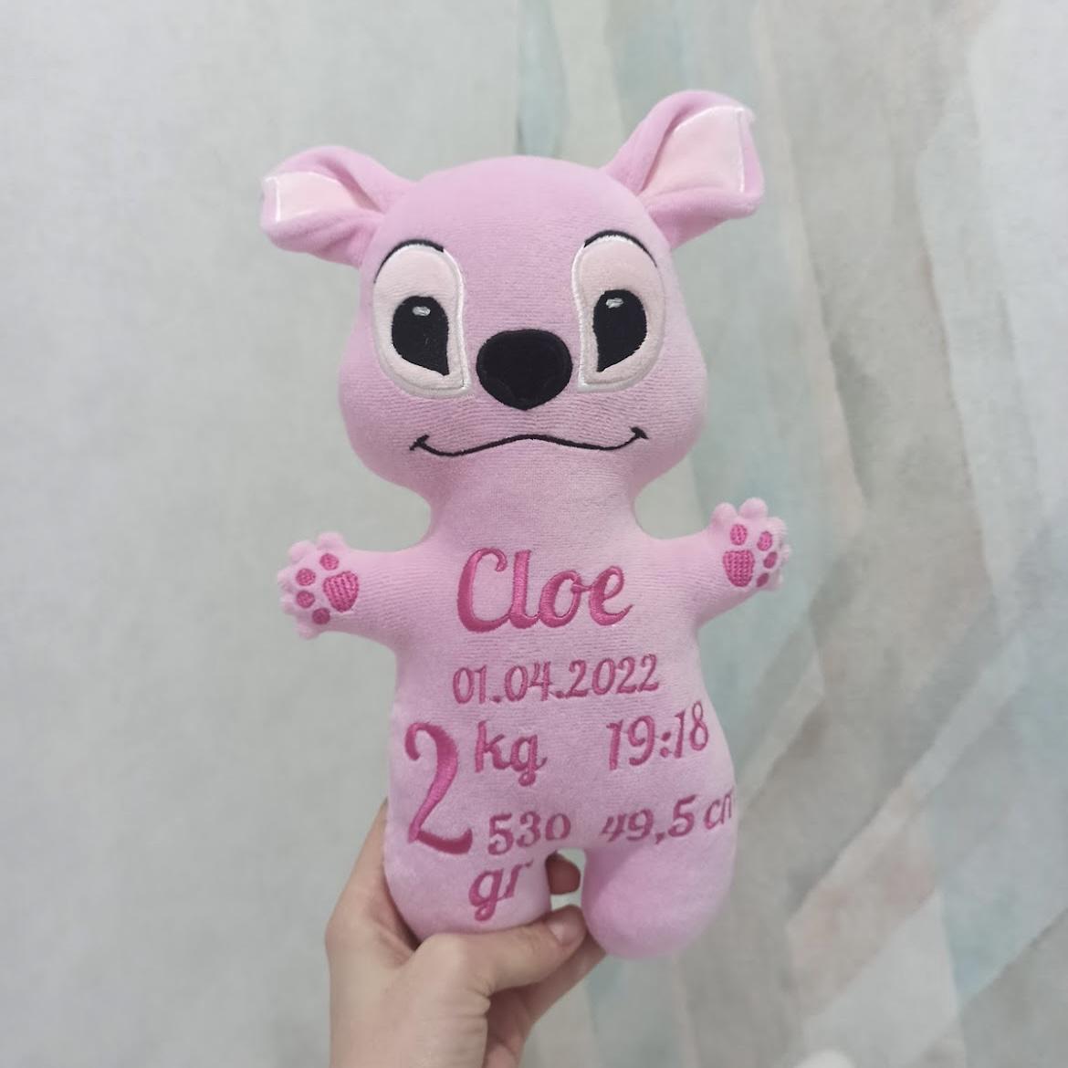 Pupazzo personalizzato Angel rosa