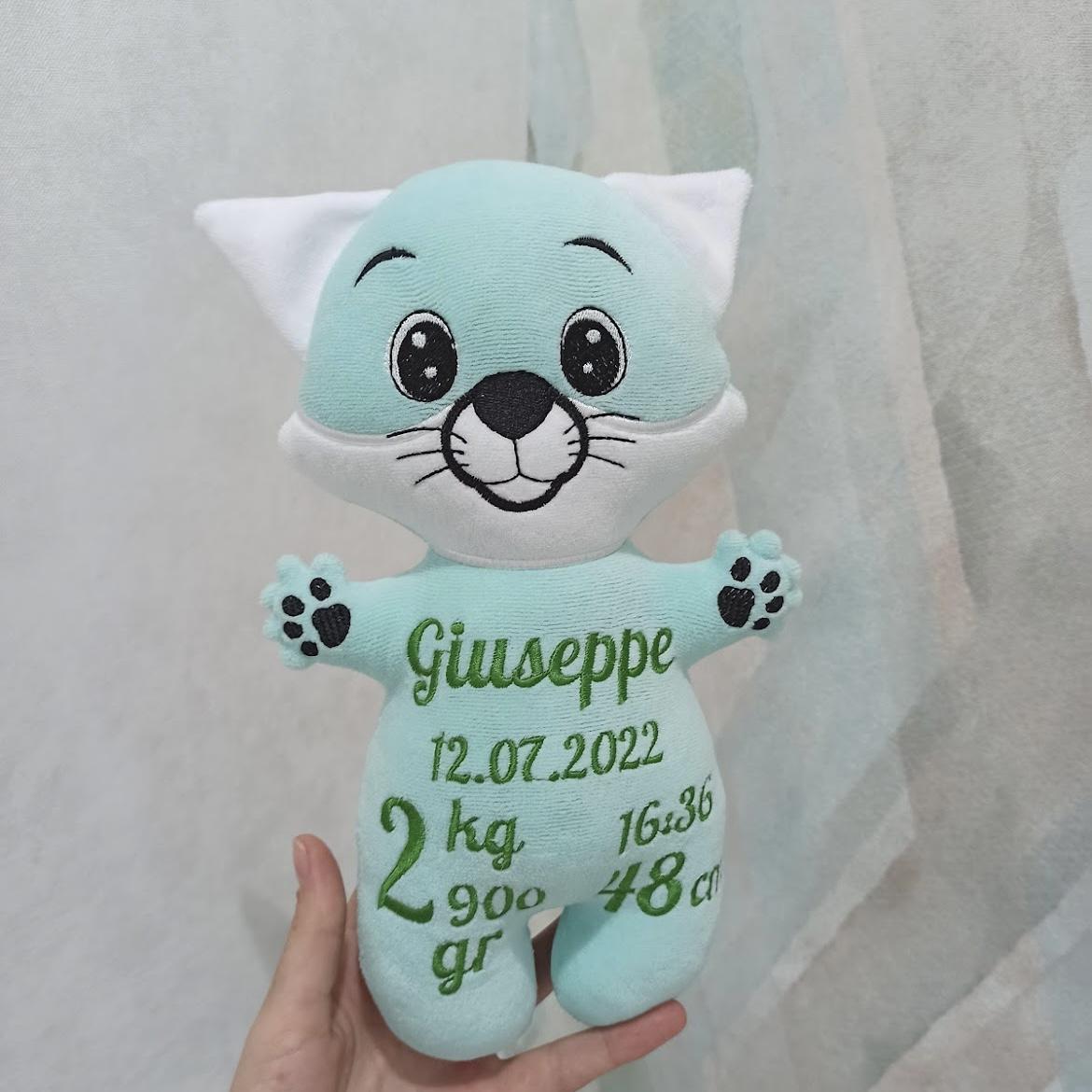 Pupazzo personalizzato volpe verde acqua verde scuro