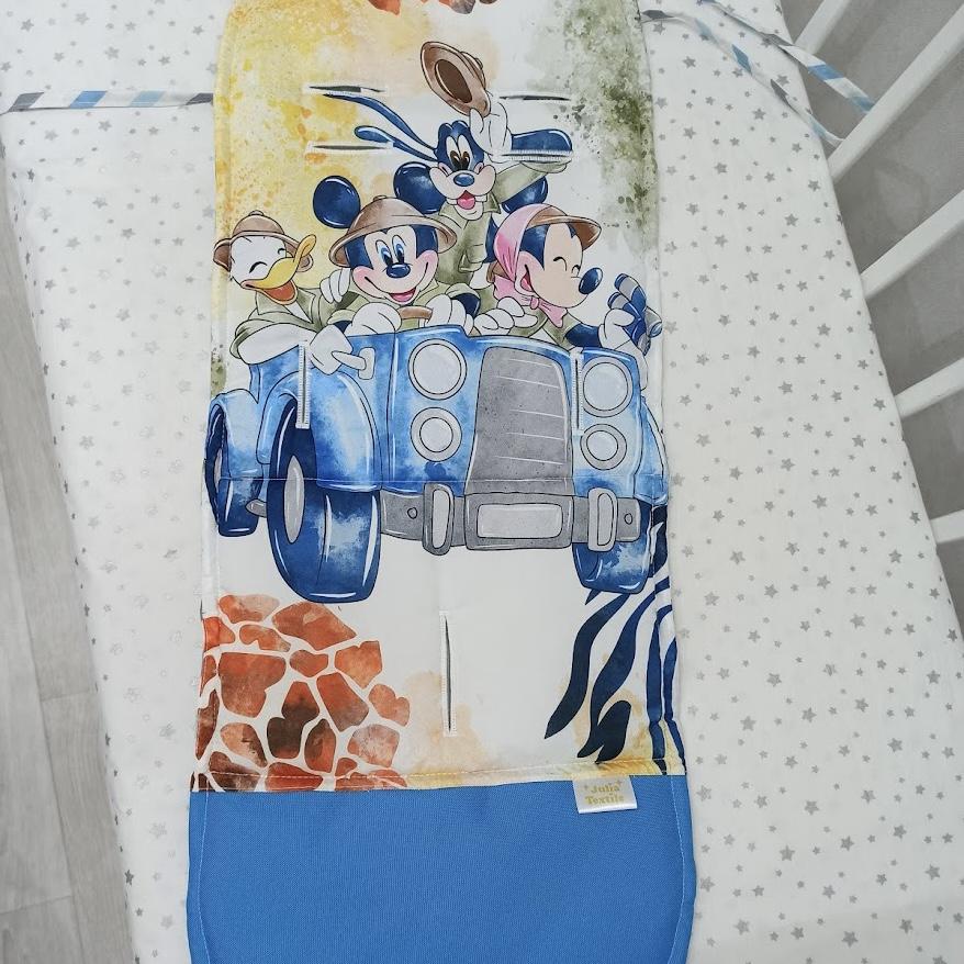 Materasso per passeggino mickey e amici dusney blu beige