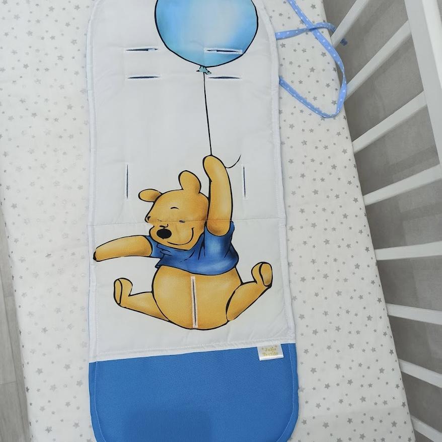 Materasso per passeggino Winnie the Pooh blu bianco