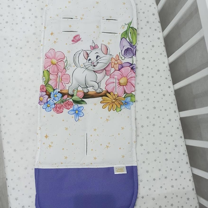 Materasso per passeggino minuente fiori viola bianco