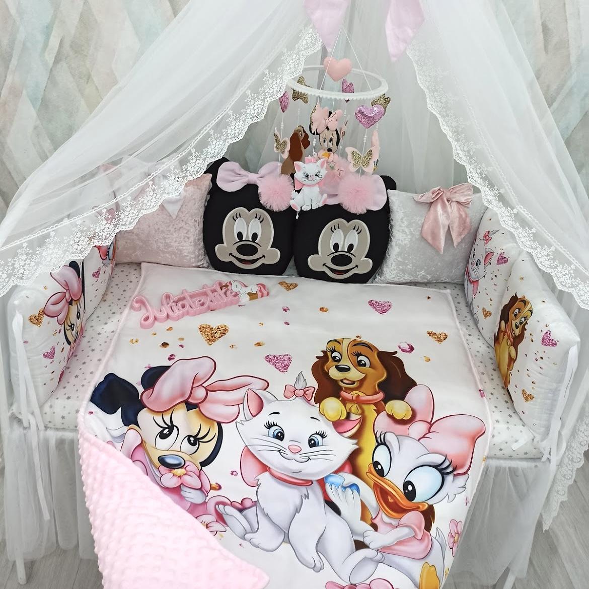 Set cuscini con la stampa minnie Disney rosa oro bianco