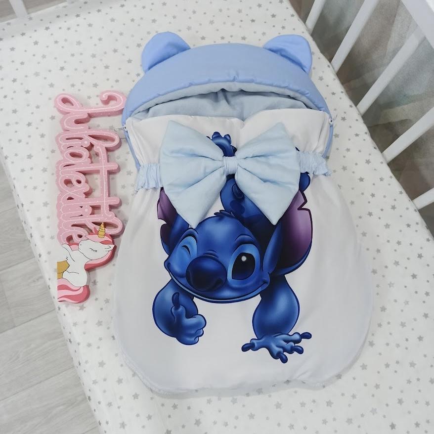 Sacco nanna con la stampa stitch blu celeste bianco