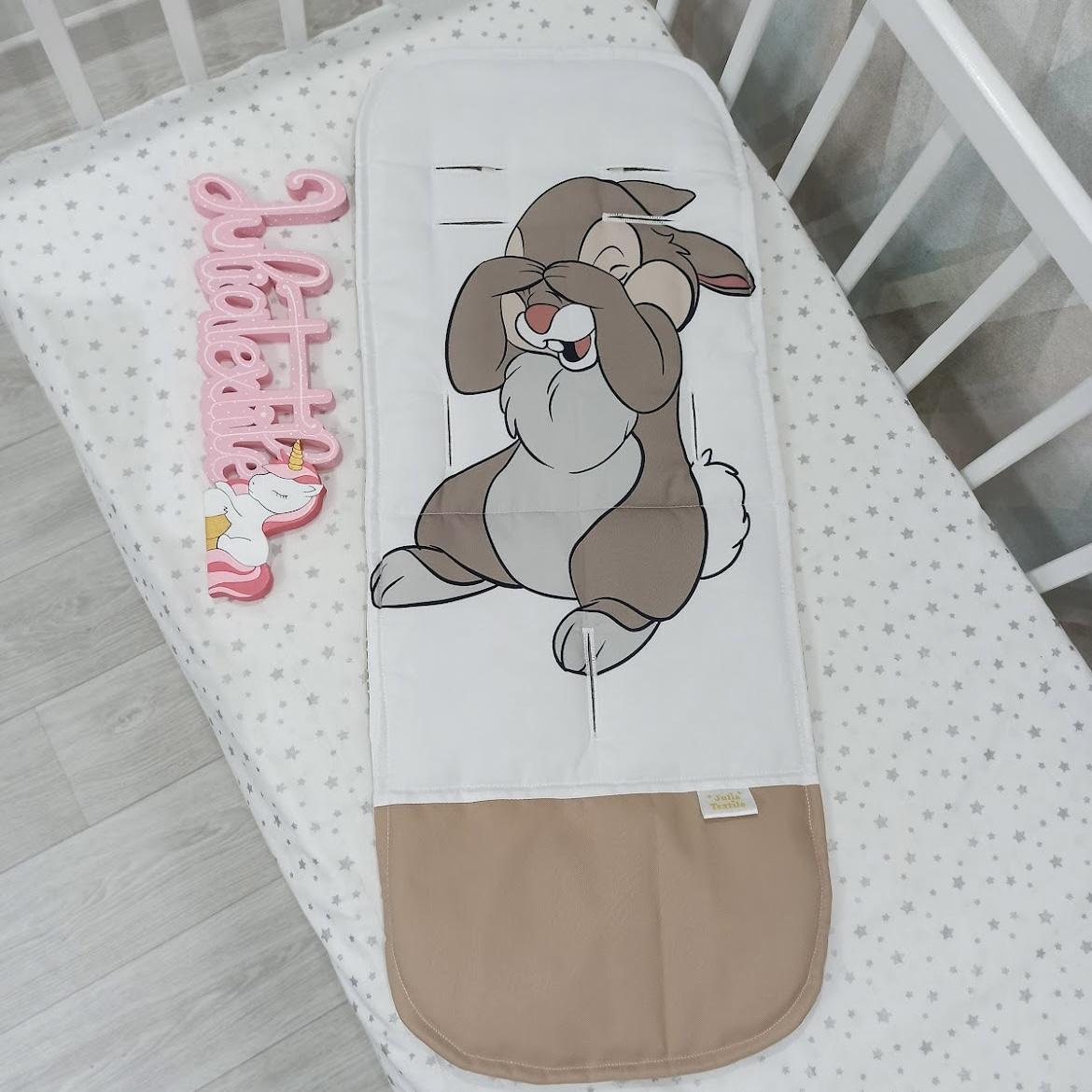 Materasso per passeggino con la stampa tamburino beige bianco