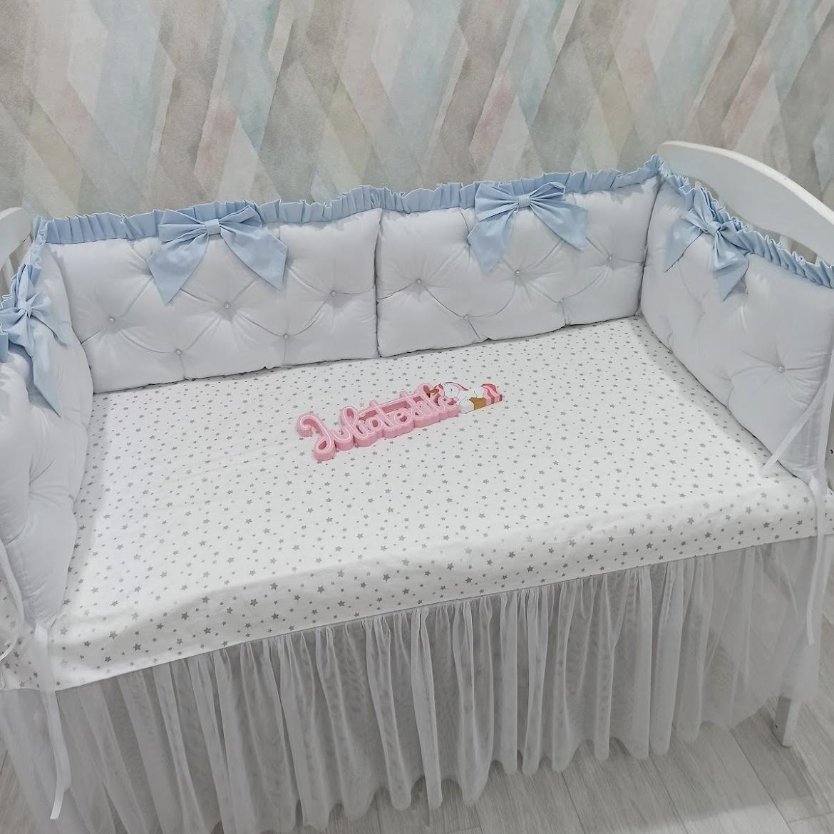 Kit completo classico con perline azzurro bianco