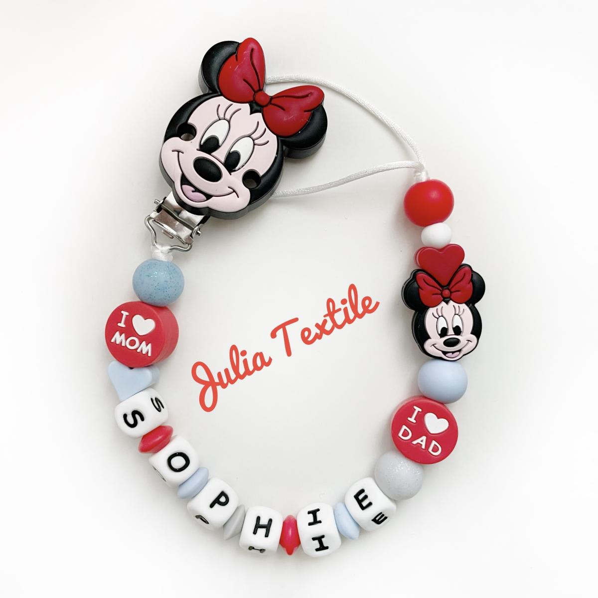 Catenella con nome minnie rosso celeste