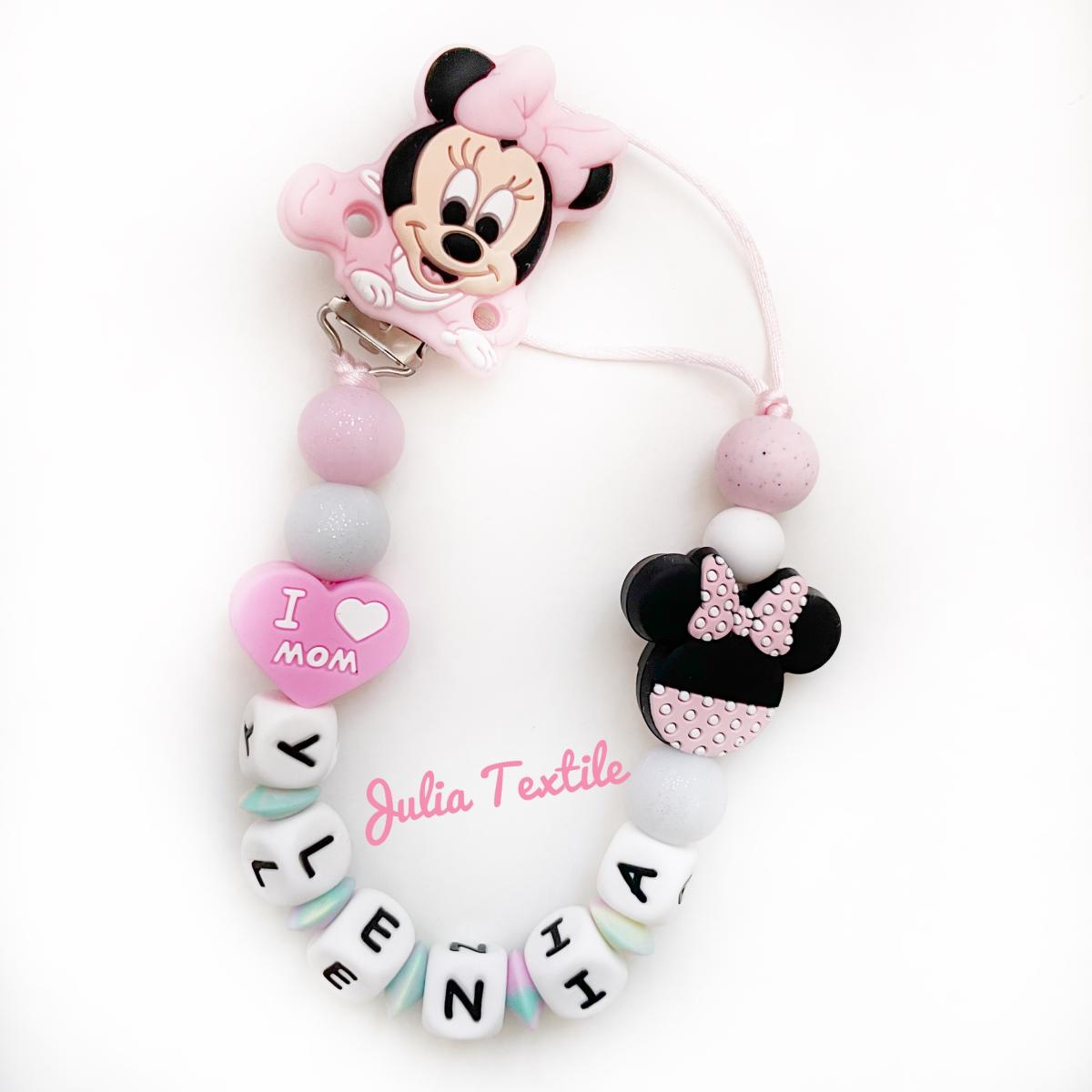 Catenella con nome minnie rosa grigio