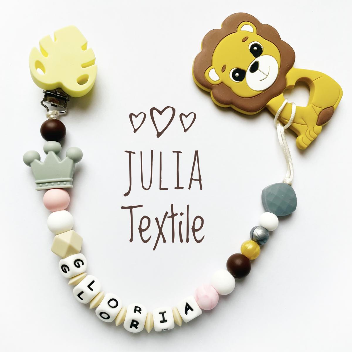 Chain with pink gray lion name