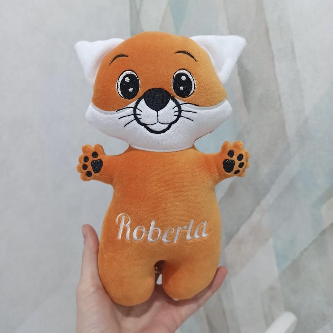 Pupazzo personalizzato volpe arancione