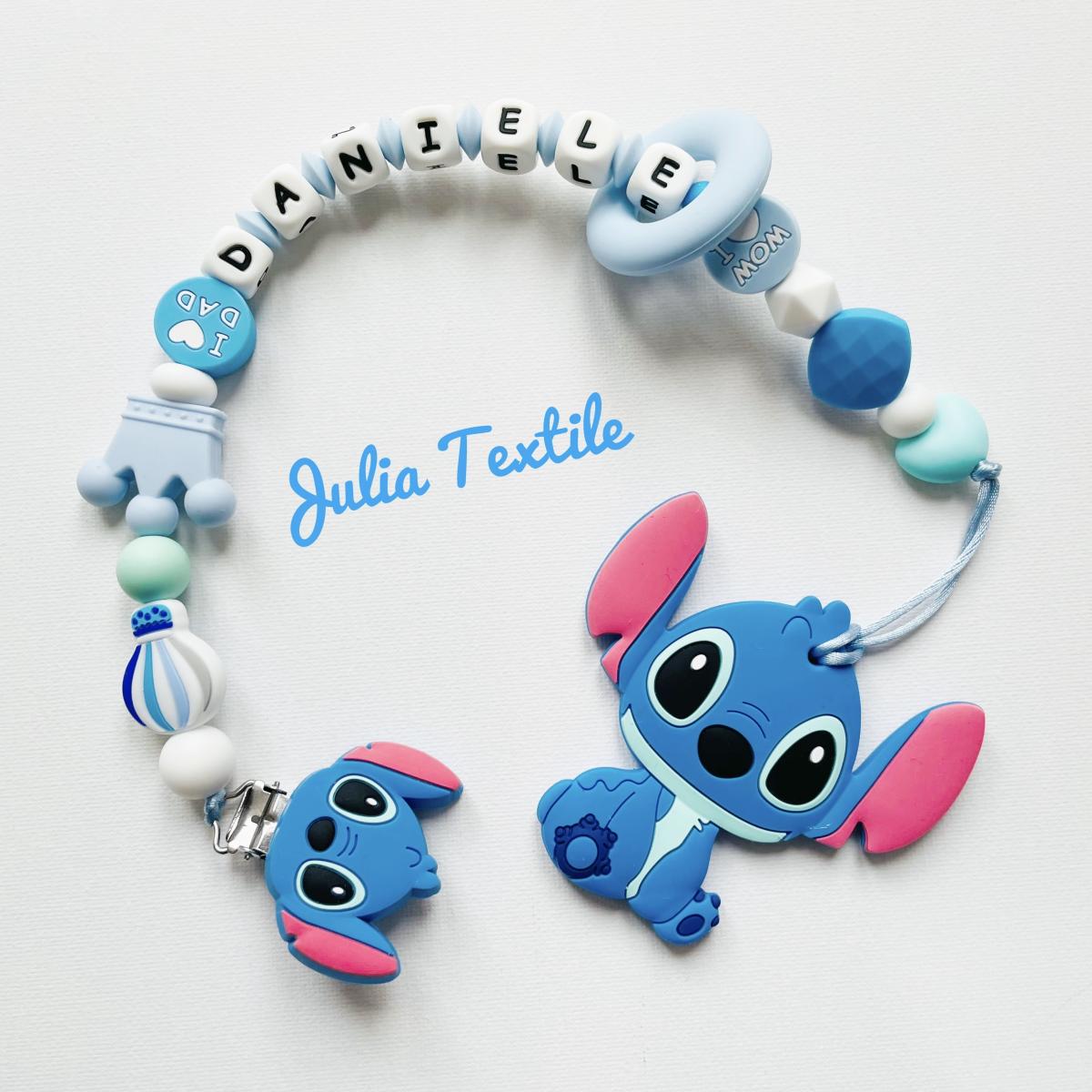 Chain with name stitch blue teal