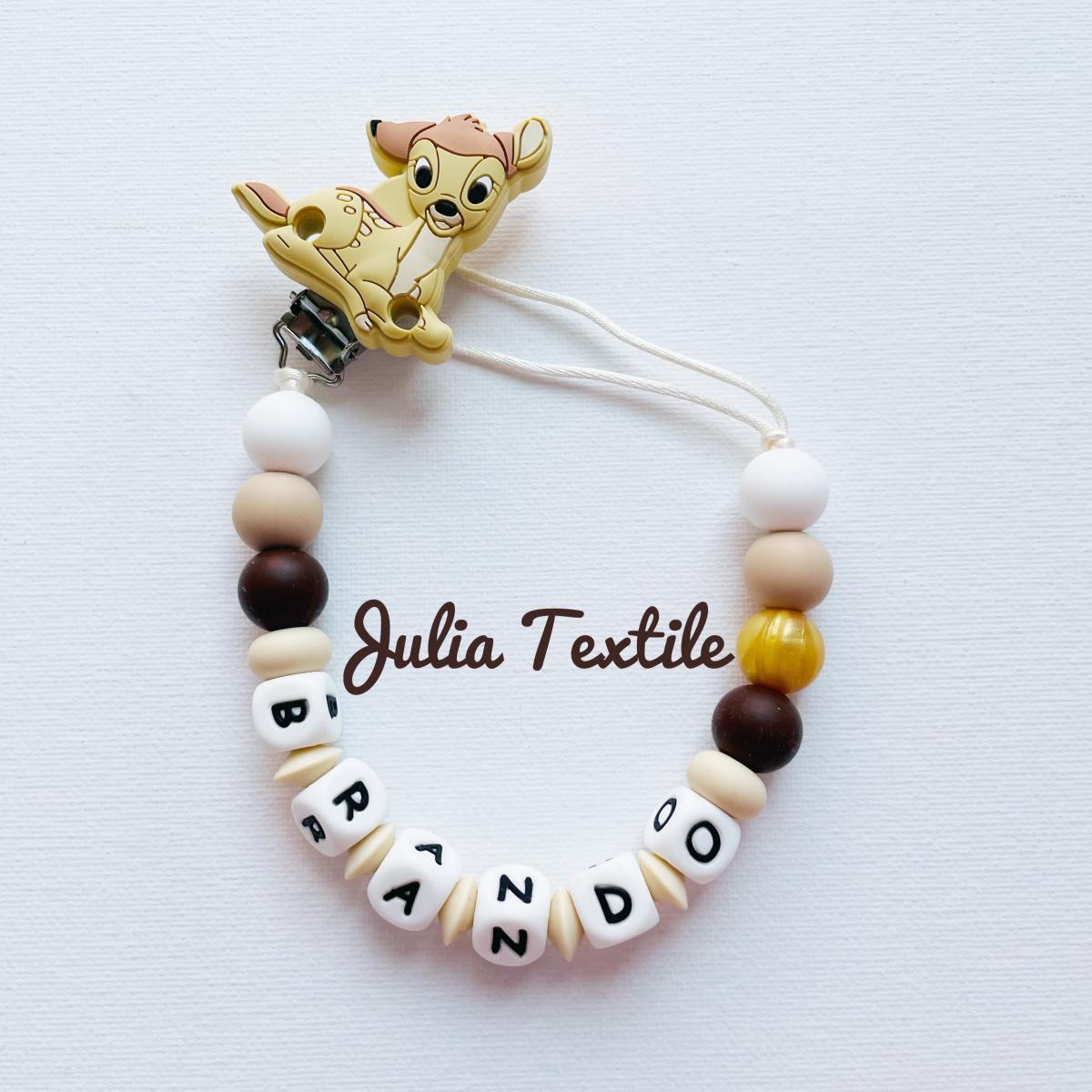 Chain with name Bambi Brown Gold White