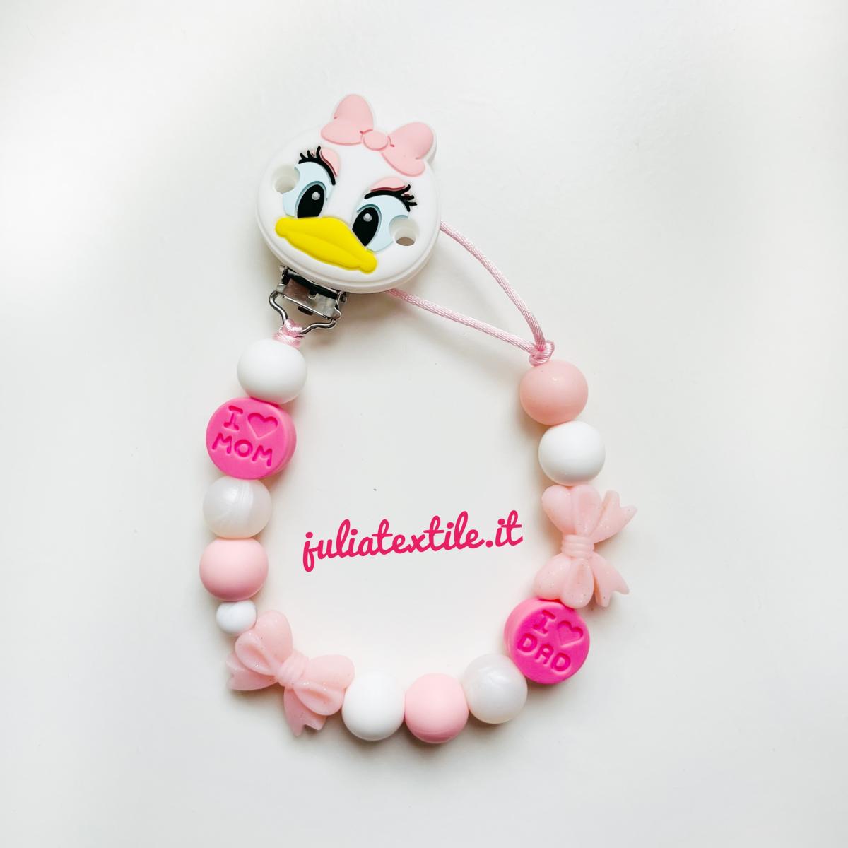 Catenella con nome paperina fucsia rosa