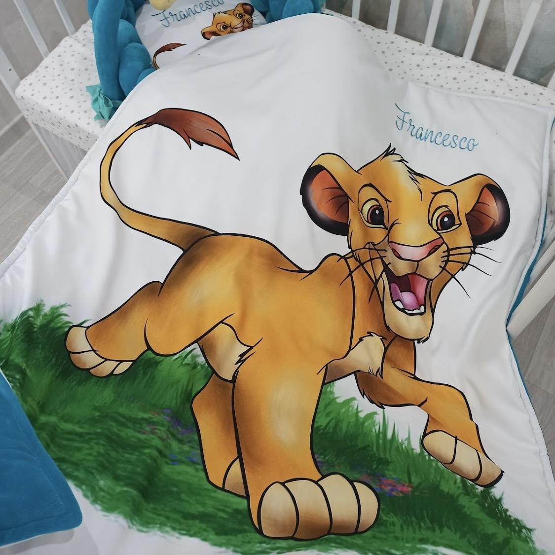 Double-sided blanket with the Little Lion in the woods print