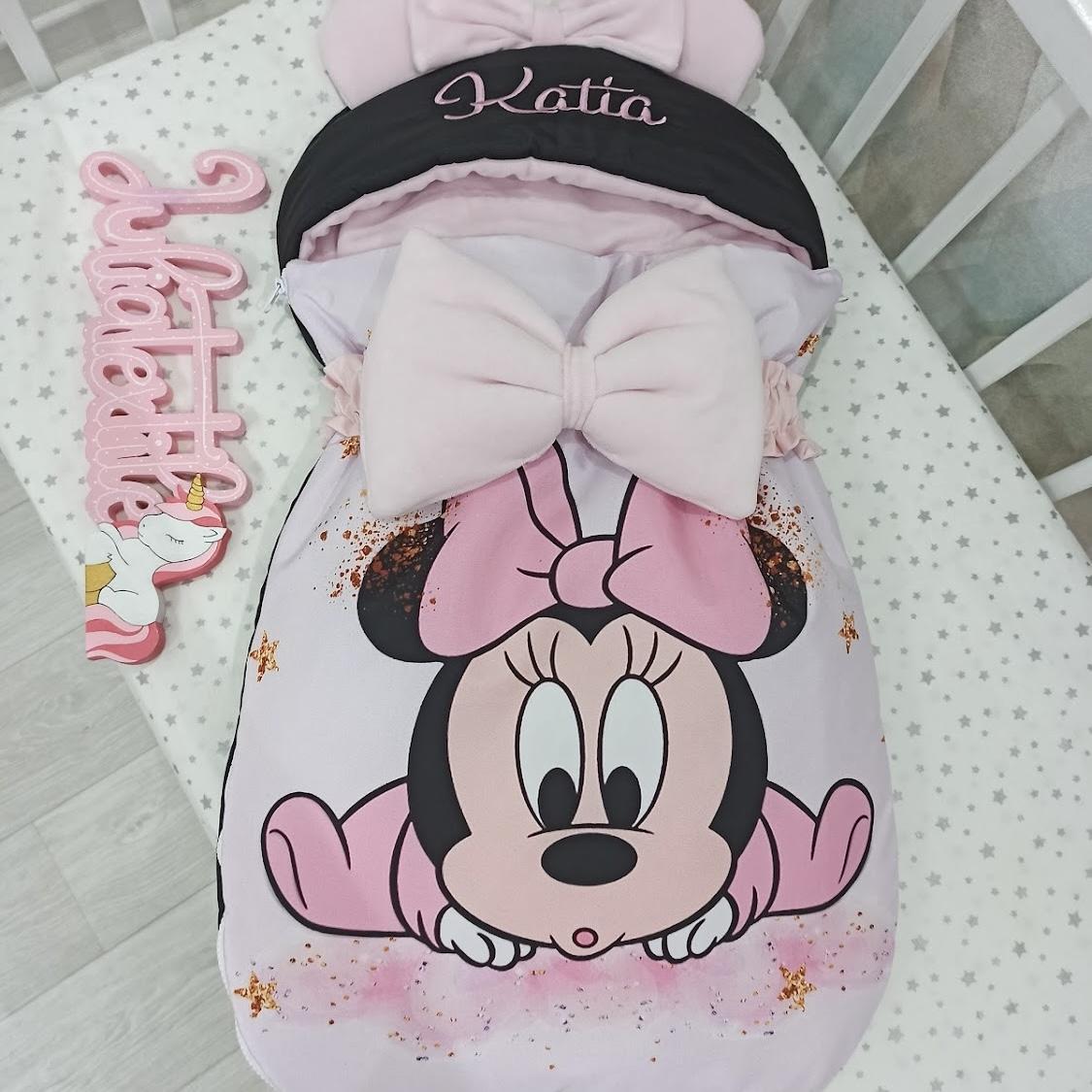 Sacco nanna con la grafica Minnie bianco rosa