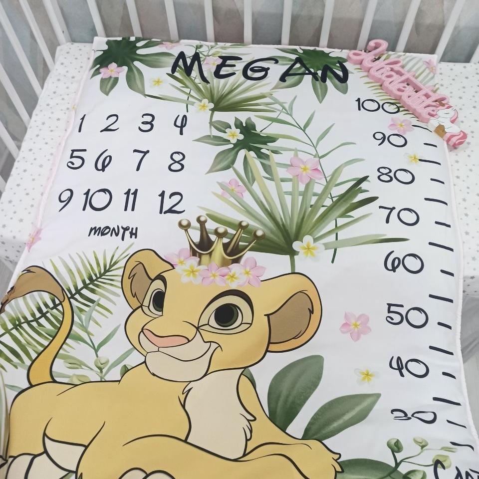 Coperta con la stampa Nala rosa bianca