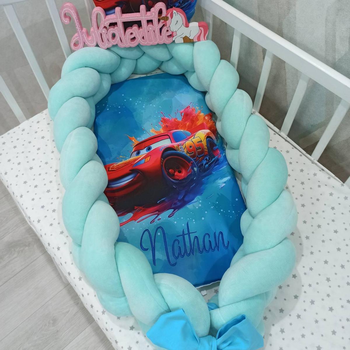 Riduttore Intrecciato Culla Tematica Cars – Colore Tiffany