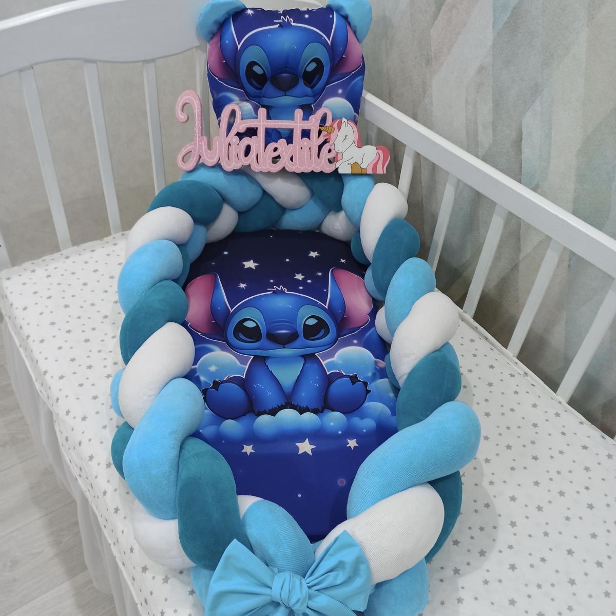 Riduttore intrecciato con stampa Stitch – Sicurezza e comfort in tonalità azzurro e blu