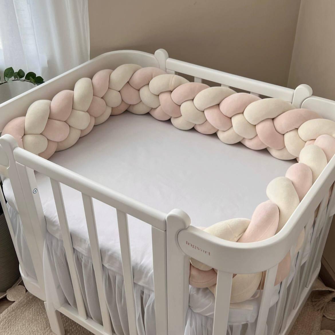 Paracolpi intrecciato di 4 strati rosa antico e beige