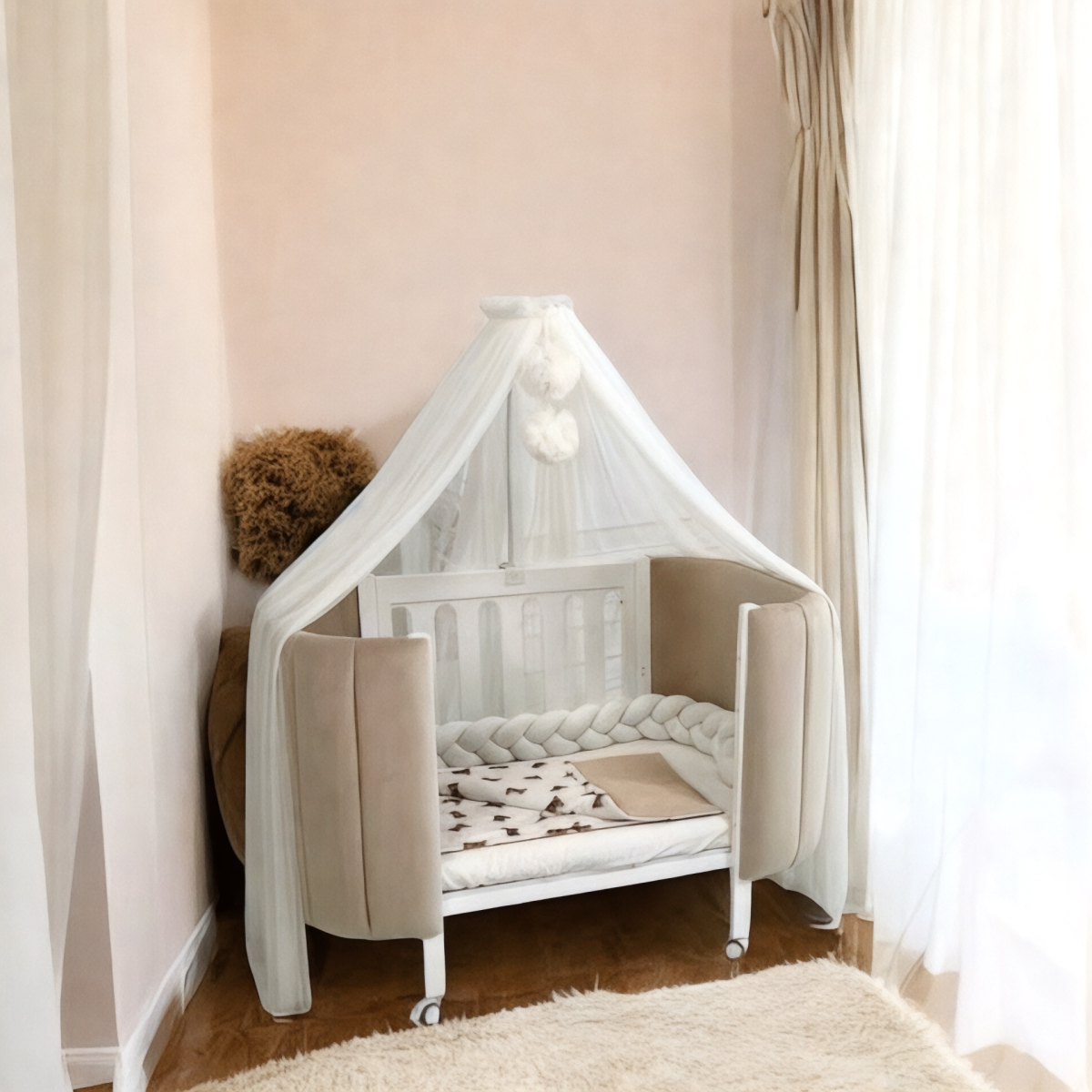 Lettino Savoiardi – Culla evolutiva in legno, senza angoli, design moderno 